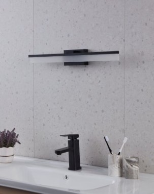 Preview: EGLO LED Wandleuchte Palmital, Bad-Spiegellampe, IP44,59,5cm, 1350lm, Schwarz, 900845