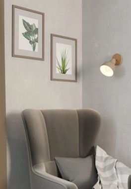 Preview: EGLO Wandlampe Arrecife, E27, Ø14,5cm, Metall, beige, 900711