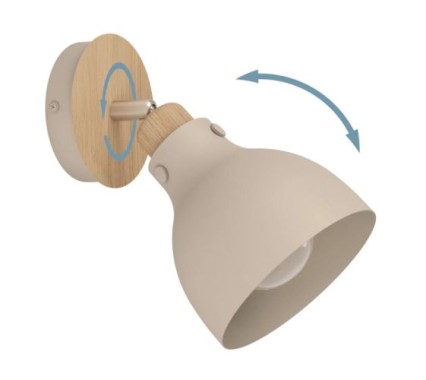 EGLO Wandlampe Arrecife, E27, Ø14,5cm, Metall, beige, 900711