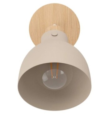 EGLO Wandlampe Arrecife, E27, Ø14,5cm, Metall, beige, 900711