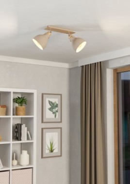 Preview: EGLO Deckenstrahler Arrecife, E27 53,1x14,5cm, 2-flammig, Metall, beige, 900712
