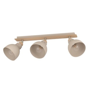 EGLO Deckenstrahler Arrecife, E27, 74,5x14,5cm, 3-flammig, Metall, beige, 900713