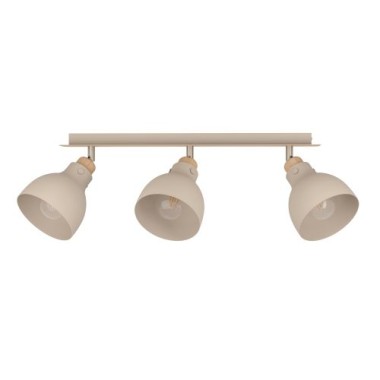 EGLO Deckenstrahler Arrecife, E27, 74,5x14,5cm, 3-flammig, Metall, beige, 900713