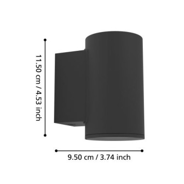EGLO LED Außenleuchte Izzalini, IP54, Schwarz, 900995