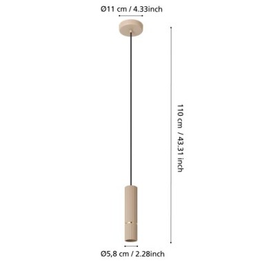 Preview: EGLO LED Hängelampe Caminia, GU10, Ø6cm, beige, Metall, 901151