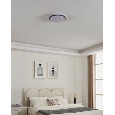 Preview: EGLO LED-Deckenleuchte Margidore, IP54 CCT Ø34cm Schwarz 2250lm, 901529