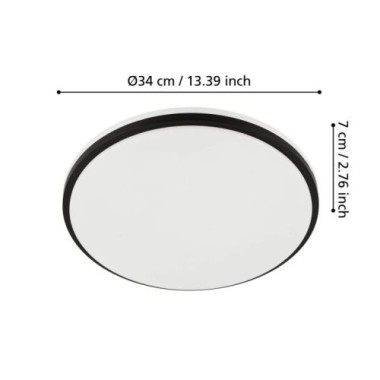 Preview: EGLO LED-Deckenleuchte Margidore, IP54 CCT Ø34cm Schwarz 2250lm, 901529