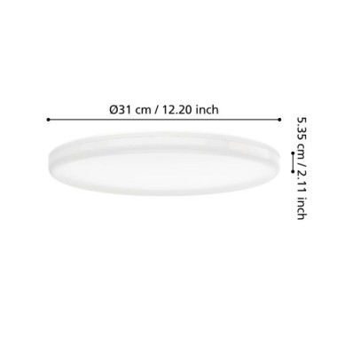 EGLOLED-Deckenleuchte Castagneto,  IP54 CCT Ø31cm 2500lm, 901532