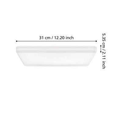 EGLO LED-Deckenleuchte Castagneto, P54 CCT 31cm 2500lm, 901534