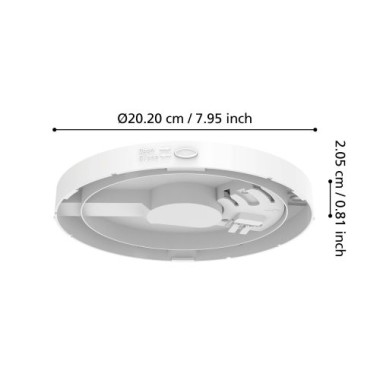 Preview: EGLO Deckenbefestigung für Deckenleuchten Castagneto, Zubehör zur Montage von Deckenlampen, Ø 20 cm, 901536