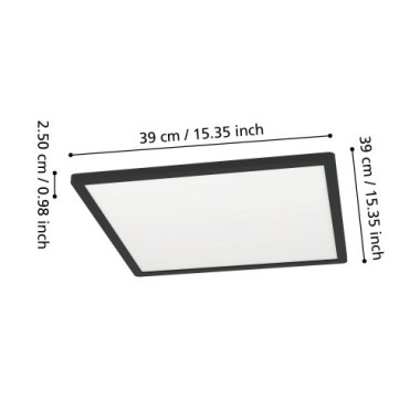 EGLO MINERARIO Deckenleuchte, schwarz, 901575