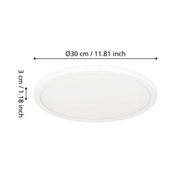 EGLO Deckenleuchte Minerario, IP54, warmweiß, Ø 30 cm, 901576