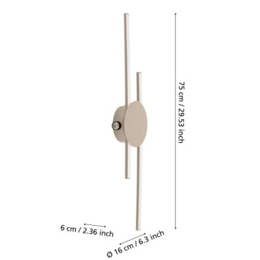 EGLO LED Wandlampe Venticello, Sand, 2535lm, 3000K, 902126