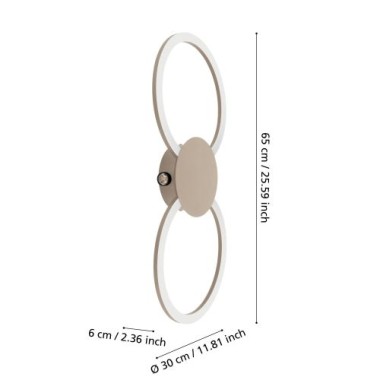 EGLO LED Wandlampe Venticello, Sand, 2535lm, 3000K, 902127