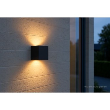 Preview: E2 Elektro Außenwandleuchte QUBE up&down, 7W, CCT, IP65, anthrazit, 2528000271696