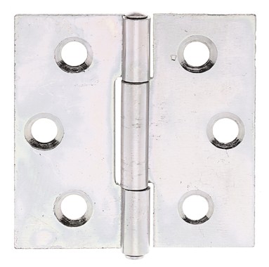 Alberts Scharnier, Quadratisch: Stahl roh, sendzimirverzinkt, mit vernietetem Edelstahlstift 38x38,4mm 345976