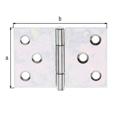 Alberts Scharnier, Breit: Stahl roh, sendzimirverzinkt 40x58mm 346478