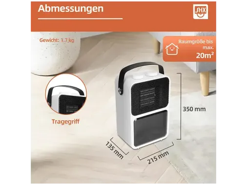 SHX Elektrokamin mit Heizlüfter, LED Kaminfeuer, 1200 W Leistung, 2 Wärmestufen, SHXFP12MINI