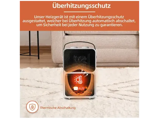 SHX Elektrokamin mit Heizlüfter, LED Kaminfeuer, 1200 W Leistung, 2 Wärmestufen, SHXFP12MINI
