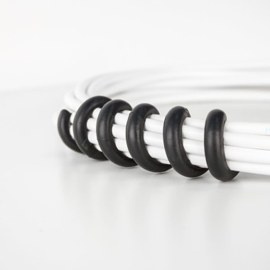 MLINE Cable Candy, Kabelhalter und Ordner, 2 Stk. Schwarz, CC009