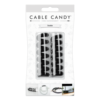 MLINE Cable Candy, Kabelhalter und Ordner, 2 Stk. Schwarz, CC009
