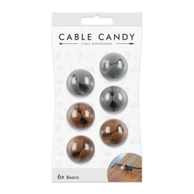 MLINE Cable Candy, Kabelhalter und Kabelführung, Beans, grau/braun, CC020