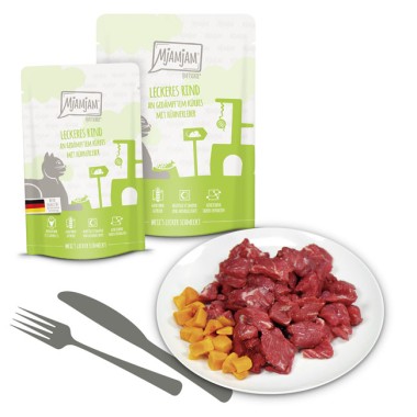 MjAMjAM Quetschie leckeres Rind an gedämpftem Kürbis, 300g, 11402