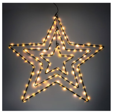 Preview: LED-Weihnachtsstern mit 126 warmweißen LEDs, 3 in 1, 20/41/60cm, Warmweiß, AX5322070