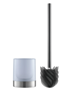 Preview: LOOMAID WC-Bürste Silikonkopf Edelstahl/anthrazit mit Bürstenhalter 09424