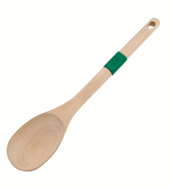 Fackelmann Chefkoch Kochlöffel aus nachhaltigem Buchenholz, mit Anti-Rutsch-Ring, 31,6 x 6,2 cm, 31164