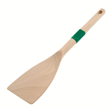 Fackelmann Chefkoch Pfannenwender aus nachhaltigem Buchenholz, mit Anti-Rutsch-Ring, 30 x 7,2 cm, 31162