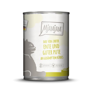 MjAMjAM DUO von zarter Ente & guter Pute an gedämpftem Kürbis, 400g, 11342