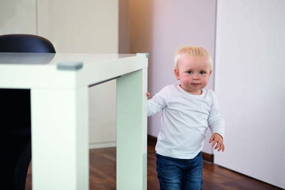 ABUS Eckenschutz Denny Kanten-Stoßschutz für Babys und Kinder -  4 Stück, Grau, 76966