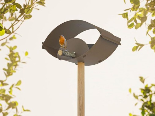 Alberts Vogelhäuschen, DIY Montage, Vogelhaus zum aufhängen oder hinstellen, 420 x 110 x 140 mm, Rostbraun, 355012