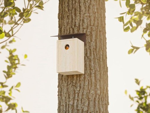 Alberts Vogelhäuschen Schrägschutzdach, DIY Montage, zum aufhängen oder hinstellen, 140 x 125 x 66 mm, Rostbraun, 355289