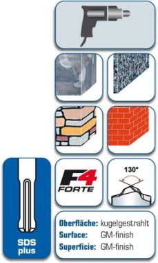 alpen SDS-Plus Hammerboher F4 forte Ø 5 mm, Länge 110 x 50 mm 80700500100