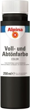 Alpina COLOR Voll- und Abtönfarbe, Night Black seidenmatt, 250 ml, 819657