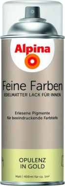 Alpina Feine Farben Sprühlack, Opulenz in Gold, 400ml Metallic, 983714