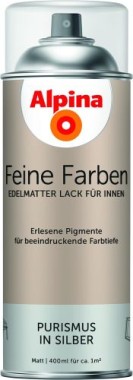 Alpina Feine Farben Sprühlack, Purismus in Silber, 400ml Metallic, 983717