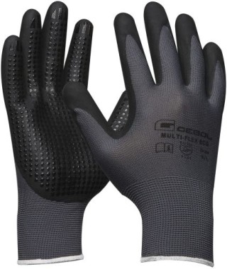 Arbeitshandschuh MULTI FLEX ECO | Größe 11 (XXL) | Polyester, Nitril Beschichtung mit Noppen| 1 Paar 709679
