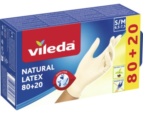 Vileda Multi Latex Einweghandschuhe, 80+20, S/M, 19797