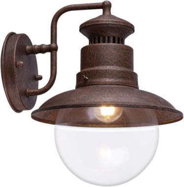 Außen Retro Wand Spot Lampe rostfarben Glas Stahl Terrasse Beleuchtung Garten Leuchte Globo 3272R 3272R