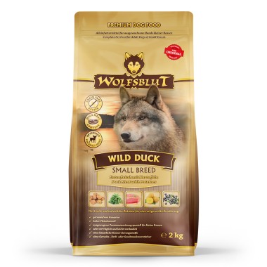 Wolfsblut Wild Duck für ausgewachsene Hunde kleiner Rassen, Trockenfutter, 2 kg, WB761187