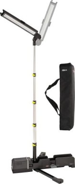 Brennenstuhl Multi Battery LED Akku Teleskop Arbeitsstrahler 6050 MA(7700lm, IP54, höhenverstellbar bis 140cm, kompatibel mit 18V Akkus 7 verschiedener Hersteller, ohne Akku), schwarz, grau 1173700004
