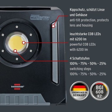 Preview: Brennenstuhl Multi Battery LED Hybrid Baustrahler 6050 MH 1173140600