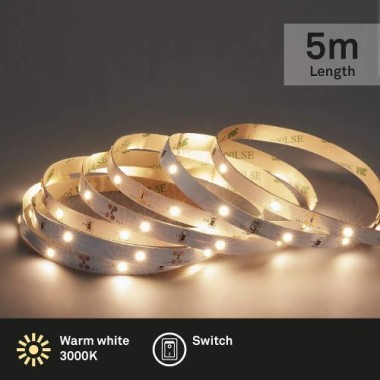 BRILONER - LED Band 5m, LED Strip selbstklebend, inkl. Ein-/Aus Schalter, 2261-150P