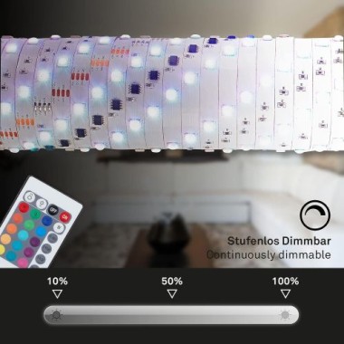 BRILONER - LED Band 5m, selbstklebend, inkl. Fernbedienung, 2267-150P
