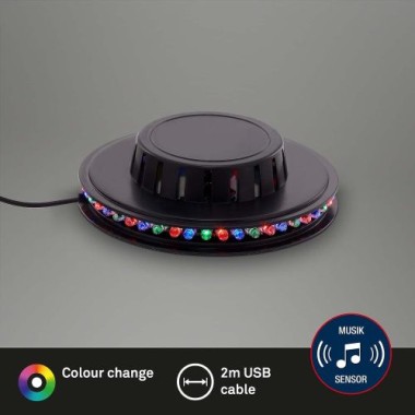 BRILONER  - LED Lichtrad, Partylicht inkl. Musiksensor, musikgesteuerter Farbwechsel, 2341-048