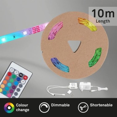 BRILONER – 10m LED Band, dimmbar, selbstklebend, weiß, 10m, 2024-300
