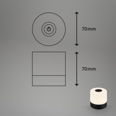 BRILONER LED Akku-Tischleuchte, 7 cm, Touch, 2W, 150lm, schwarz, 7461015